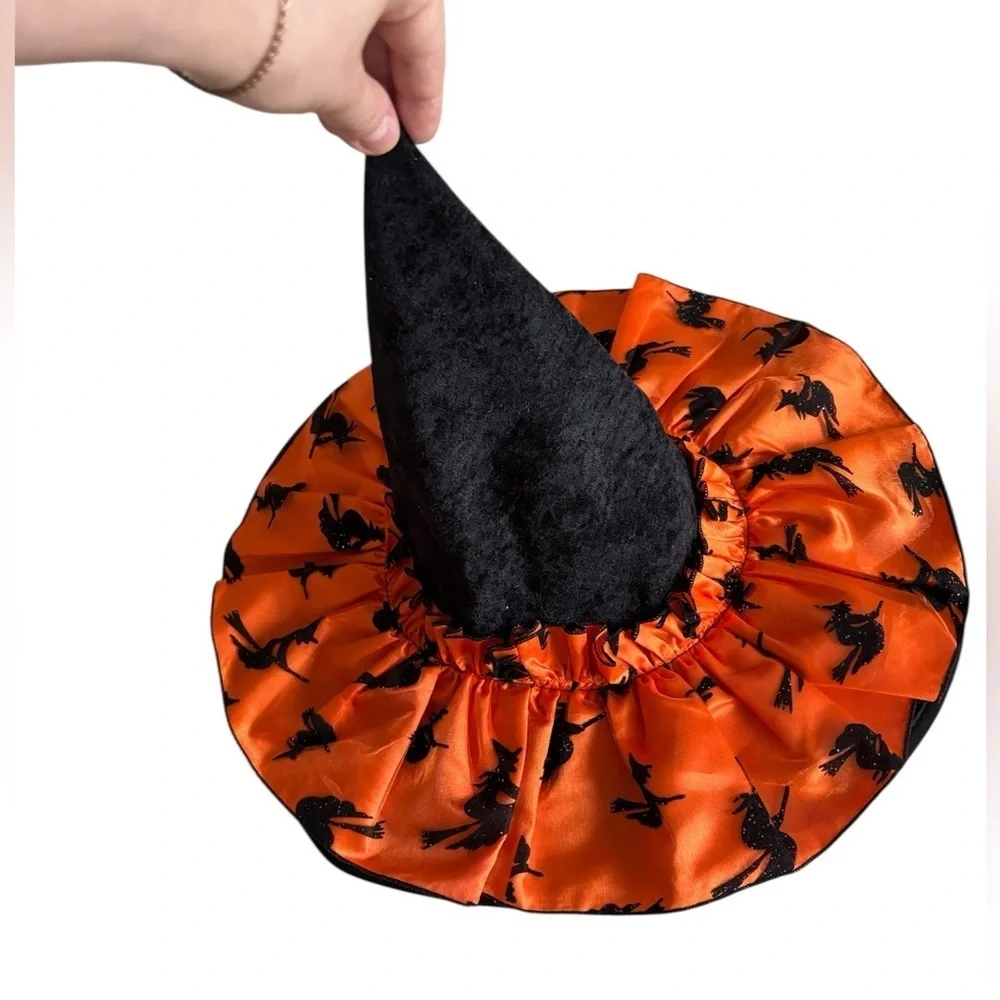 Halloween Princess Paradise Orange Black Witch Costume Size M (8) Vintage